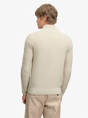 Superdry Cream Jacob Cable Half Zip Knit Jumper - Image 2 of 7