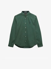 Superdry Green Garment Dyed Long Sleeve Shirt - Image 6 of 7