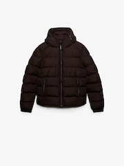 Superdry Red Hooded Sports Puffer Jacket - Image 1 of 2