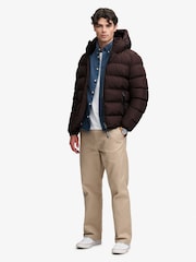Superdry Red Hooded Sports Puffer Jacket - Image 3 of 7