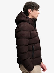 Superdry Red Hooded Sports Puffer Jacket - Image 4 of 7