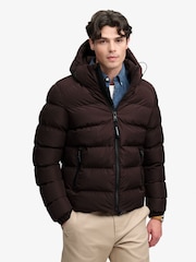 Superdry Red Hooded Sports Puffer Jacket - Image 5 of 7