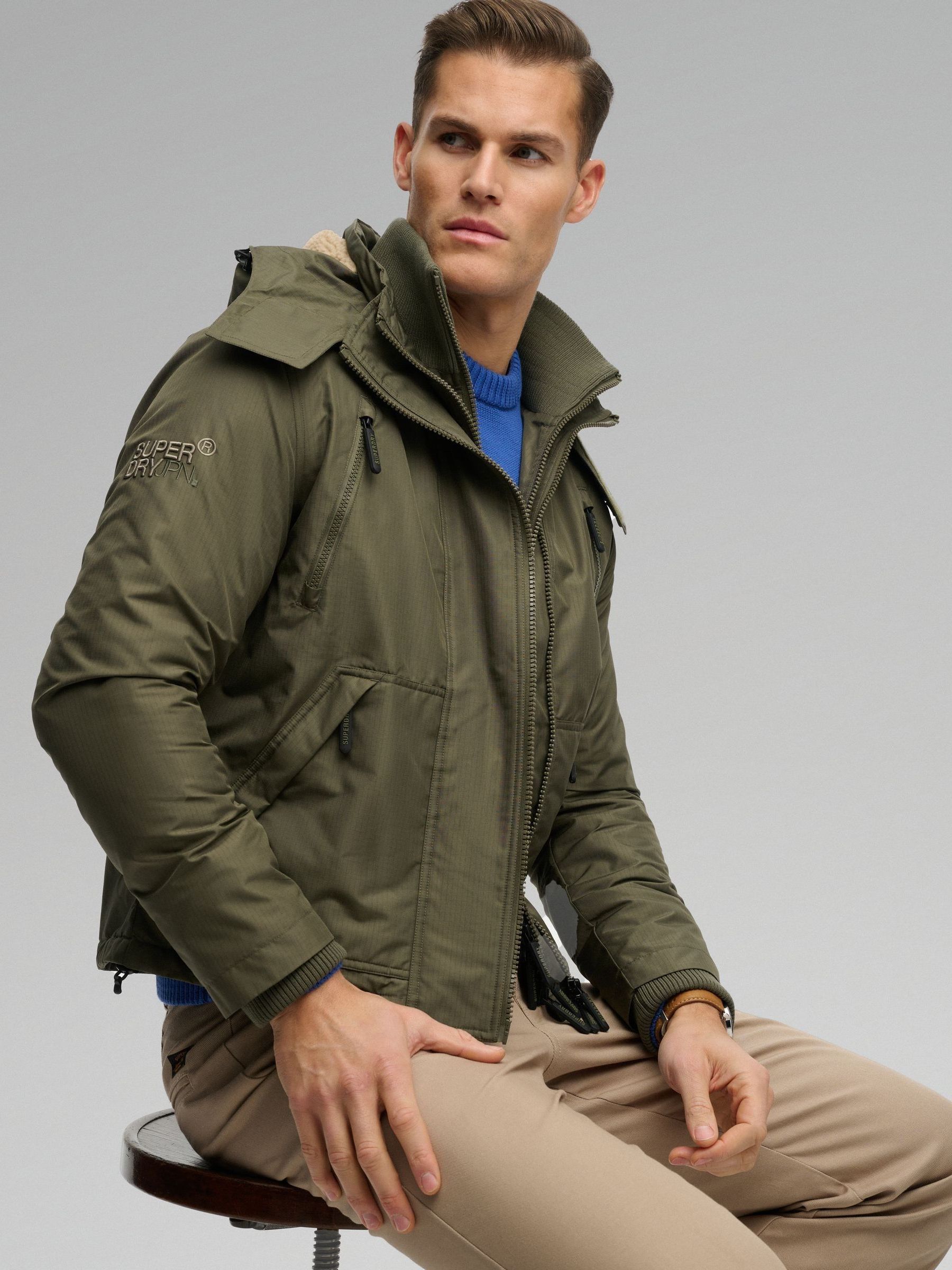 Superdry Men's Green Hooded Arctic Windcheater Jacket