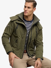 Grønn - Superdry Med hette mikrofiber, arktisk vindjakke - Bilde 1 av 5