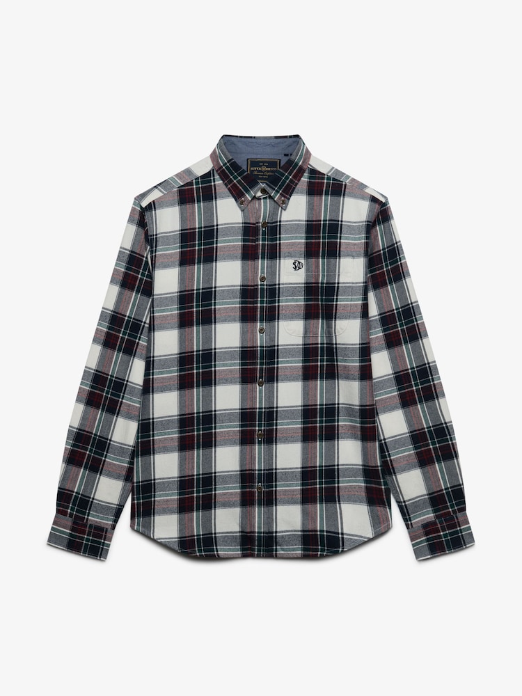 Superdry White Long Sleeve Cotton Lumberjack Shirt - Image 1 of 2