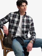 أبيض - قميص قطن بكم طويل Lumberjack من Superdry - صورة 4 من 8