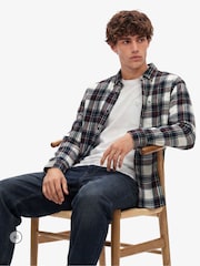أبيض - قميص قطن بكم طويل Lumberjack من Superdry - صورة 5 من 8
