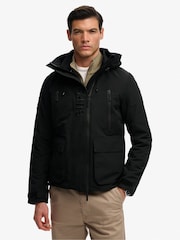 Superdry Black Hooded Ultimate Embroidered Windbreaker - Image 1 of 7