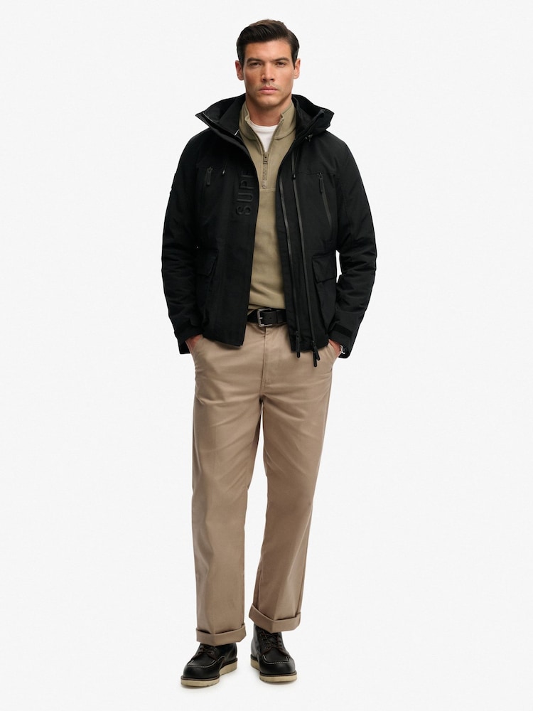 Superdry Black Hooded Ultimate Embroidered Windbreaker - Image 2 of 7