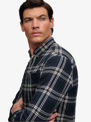 Superdry Blue/White Long Sleeve Cotton Lumberjack Shirt - Image 6 of 8