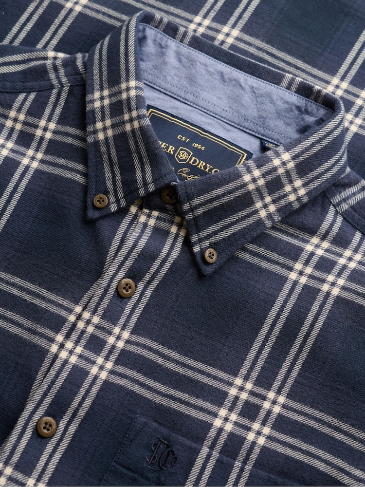 Superdry Blue/White Long Sleeve Cotton Lumberjack Shirt - Image 8 of 8 Superdry Blue/White Long Sleeve Cotton Lumberjack Shirt - Image 8 of 8