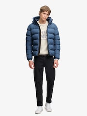 Superdry Cobalt Blue Hooded Sports Puffer Jacket - Image 3 of 8