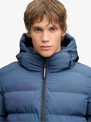 Superdry Cobalt Blue Hooded Sports Puffer Jacket - Image 4 of 8