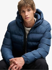 Superdry Cobalt Blue Hooded Sports Puffer Jacket - Image 6 of 8