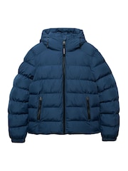 Superdry Cobalt Blue Hooded Sports Puffer Jacket - Image 7 of 8