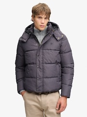 Superdry Grey Premium Hood Puffer Coats - Image 1 of 6