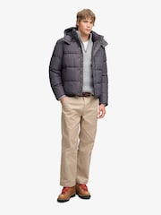 Superdry Grey Premium Hood Puffer Coats - Image 5 of 6