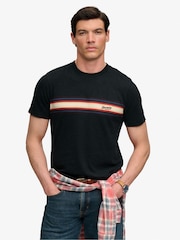 Negru - Superdry Outdoor Stripe Logo Rlxd T-Shirt - Imaginea 1 din 7