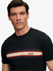 Negru - Superdry Outdoor Stripe Logo Rlxd T-Shirt - Imaginea 4 din 7