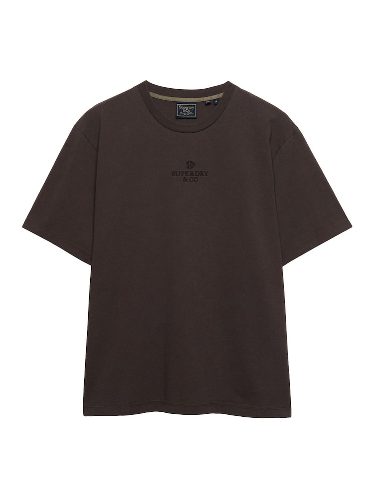 Marrón - Camiseta con micrologotipo de Superdry - Imagen 1 de 2