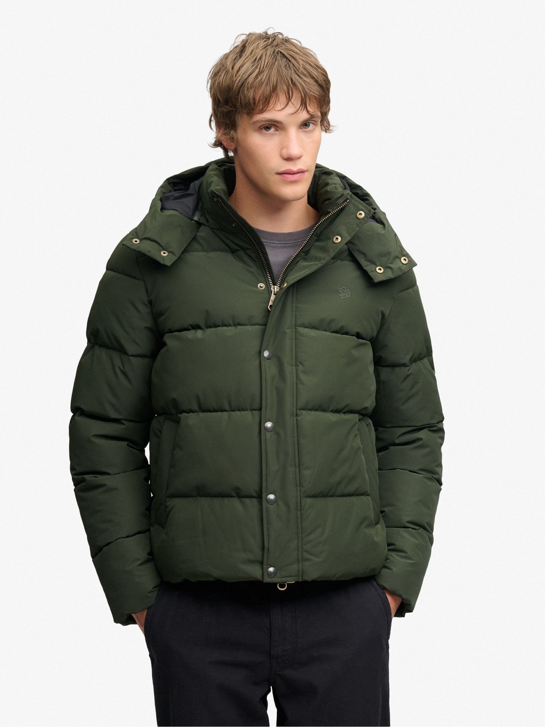 Superdry Premium Hood Puffer Jkt - Male - Winter Jackets - Green - 2XL - Jackets - Image 3