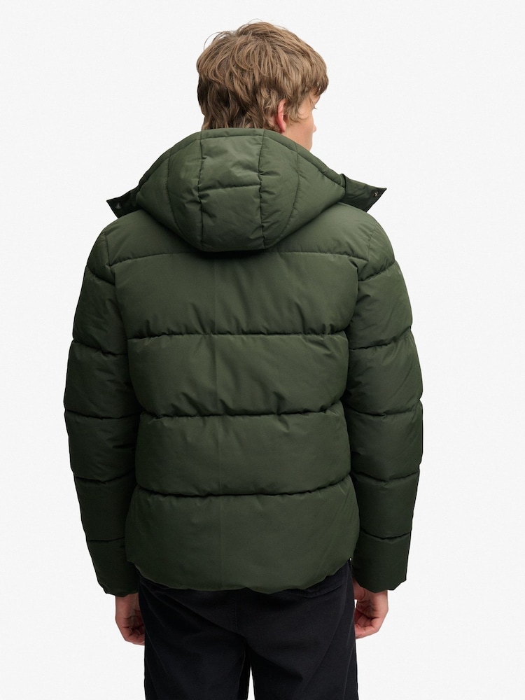 Superdry Green Premium Hood Puffer Coats - Image 2 of 6