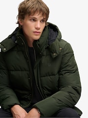 Superdry Green Premium Hood Puffer Coats - Image 5 of 6