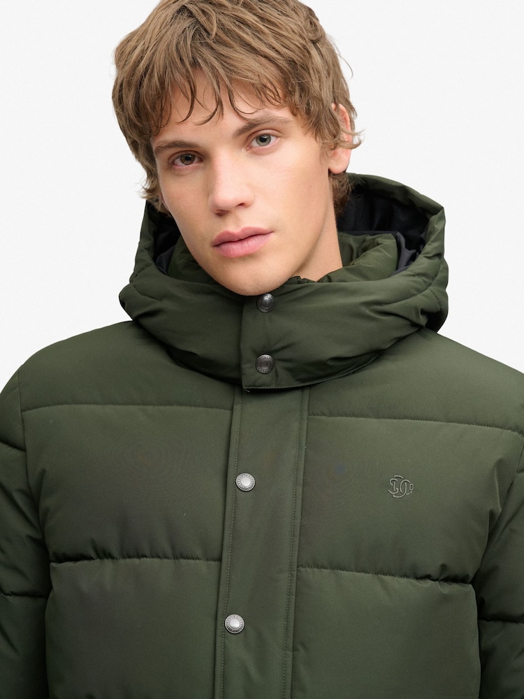 Superdry Green Premium Hood Puffer Coats - Image 6 of 6