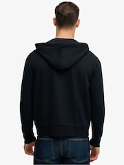 Superdry Blue Monogram Embroidered Zip Hoodie - Image 3 of 6