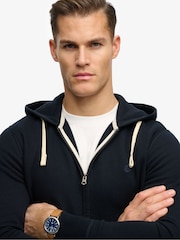 Superdry Blue Monogram Embroidered Zip Hoodie - Image 4 of 6