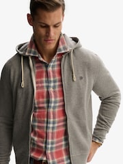 Superdry Light Grey Monogram Embroidered Zip Hoodie - Image 1 of 5