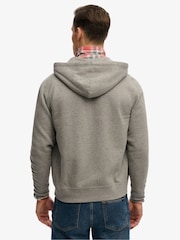 Superdry Light Grey Monogram Embroidered Zip Hoodie - Image 3 of 5