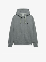 Superdry Light Grey Monogram Embroidered Zip Hoodie - Image 4 of 5
