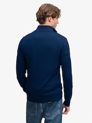 أزرق - كنزة Prep Essential قطنية بنصف سحاب من Superdry - صورة 5 من 8