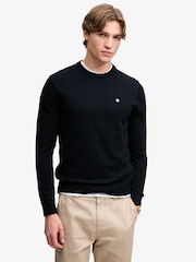 Superdry Navy Blue Crew Neck Essential Cotton Jumper - Image 1 of 7