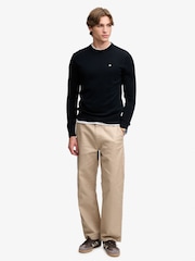Superdry Navy Blue Crew Neck Essential Cotton Jumper - Image 4 of 7