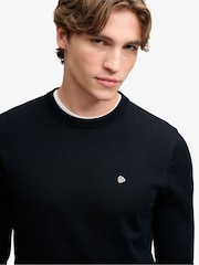 Superdry Navy Blue Crew Neck Essential Cotton Jumper - Image 5 of 7
