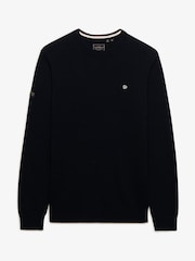 Superdry Navy Blue Crew Neck Essential Cotton Jumper - Image 6 of 7