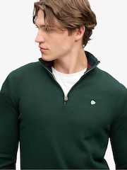 أخضر - كنزة Prep Essential قطنية بنصف سحاب من Superdry - صورة 4 من 4