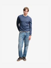 Superdry Blue Prep Essential Cotton Jumper - Image 2 of 8