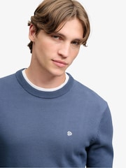 Superdry Blue Prep Essential Cotton Jumper - Image 3 of 8