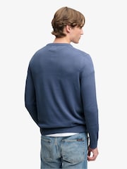 Superdry Blue Prep Essential Cotton Jumper - Image 5 of 8