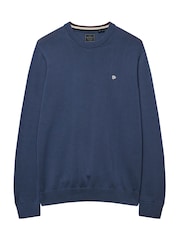Superdry Blue Prep Essential Cotton Jumper - Image 7 of 8