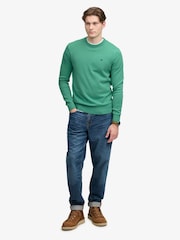 Superdry Green Crew Neck Essential Cotton Jumper - Image 3 of 6