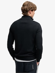 Noir - Pull Superdry Prep Essential en coton à demi-glissière - Image 5 de 7