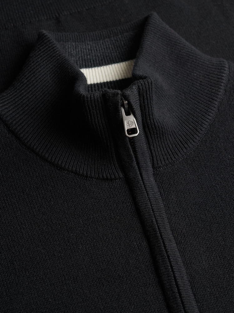 Noir - Pull Superdry Prep Essential en coton à demi-glissière - Image 7 de 7