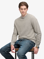 Superdry Grey Texture Knit Jumper - Image 5 of 6