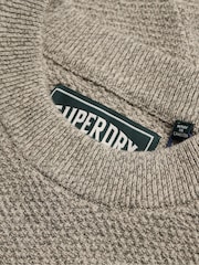 Superdry Grey Texture Knit Jumper - Image 6 of 6