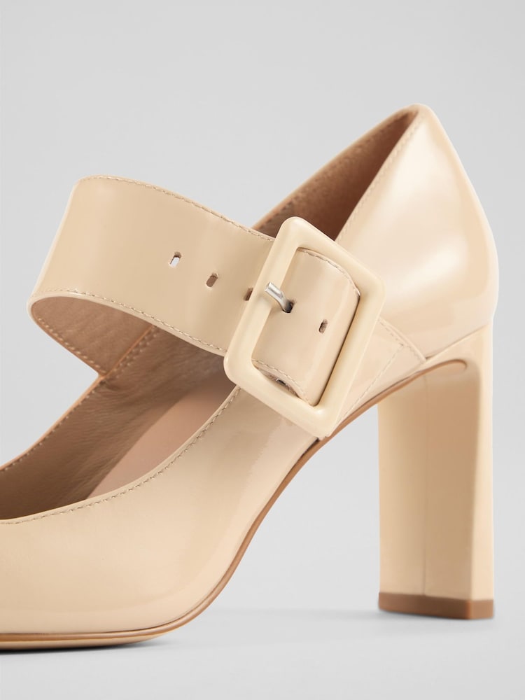 LK Bennett Natural Mary Jane Courts Shoes - Image 4 of 4