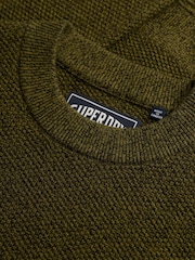 Superdry Dark Green Texture Knit Jumper - Image 2 of 3